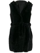 Drome Fur Mid-length Waistcoat - Black