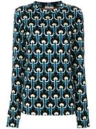 Marni - Portrait Print Scuba (blue) Sweatshirt - Women - Cotton/nylon/viscose - 38, Cotton/nylon/viscose