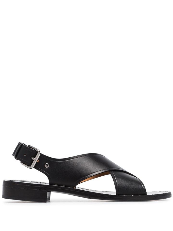 Church's Black Rhonda Crossover Leather Sandals