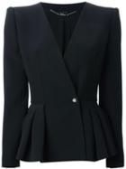 Alexander Mcqueen Peplum Jacket, Women's, Size: 42, Black, Silk/acetate/rayon