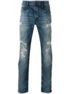 Diesel 'thommer' Distressed Jeans, Men's, Size: 34/32, Black, Cotton/spandex/elastane