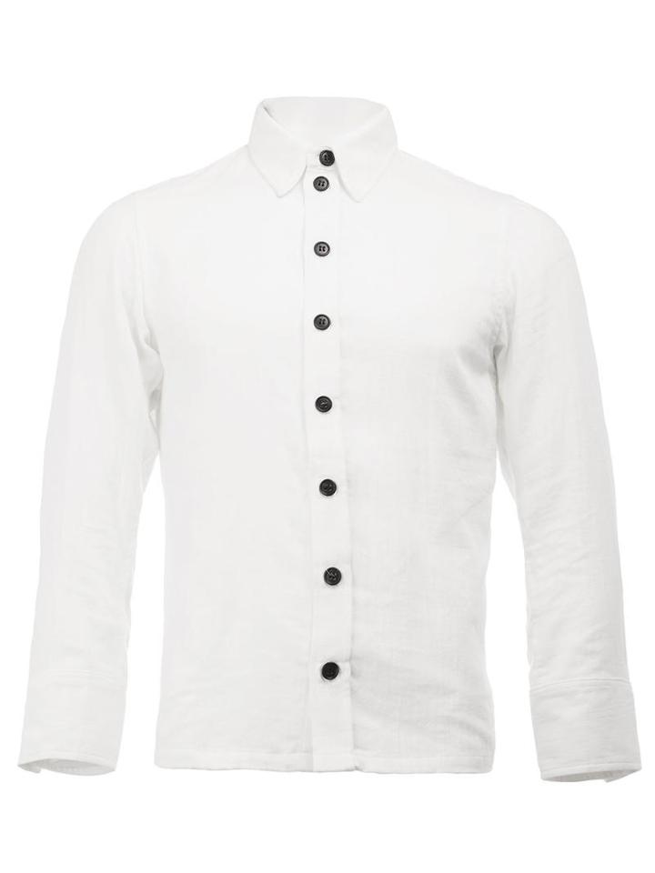Christopher Nemeth Club Collar Shirt, Men's, Size: Large, White, Cotton