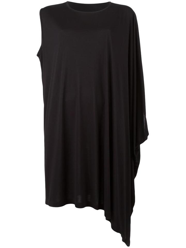 Mm6 Maison Margiela Draped One Shoulder Dress, Women's, Size: Small, Black, Viscose/polyester