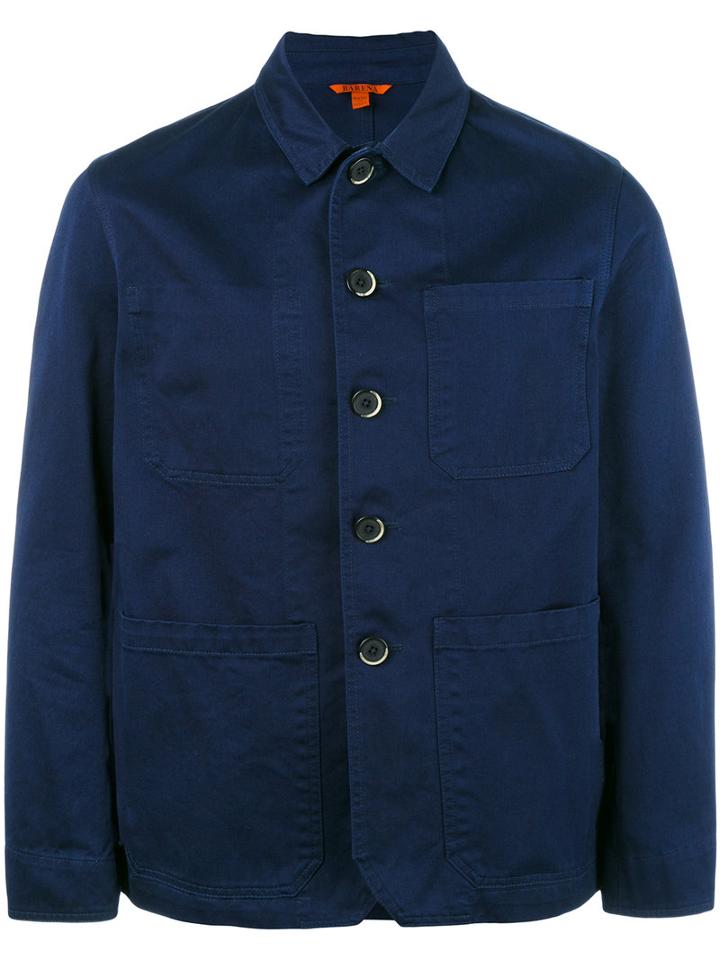 Barena Buttoned Blazer, Men's, Size: 48, Blue, Cotton