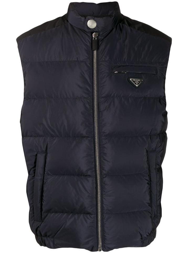 Prada Feather Down Quilted Gilet - Blue