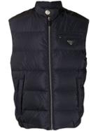 Prada Feather Down Quilted Gilet - Blue