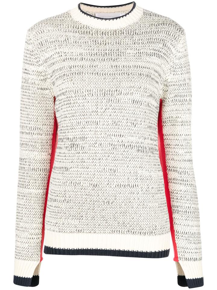 Victoria Victoria Beckham Contrast Trim Sweater - White