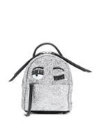 Chiara Ferragni Flirting Glitter Backpack - Silver
