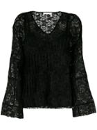 See By Chloé Lace V-neck Blouse - Black