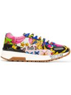 Versace Mixed Print Runner Sneakers - Multicolour