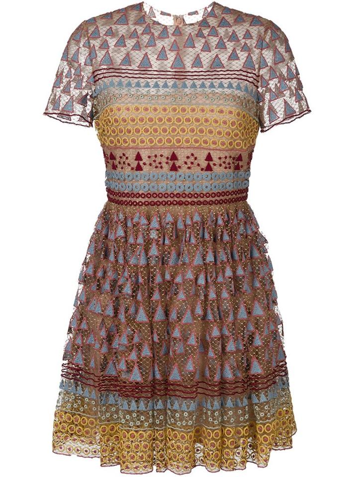 Valentino Macramé A-line Dress, Women's, Size: 40, Cotton/polyester/polyamide/spandex/elastane