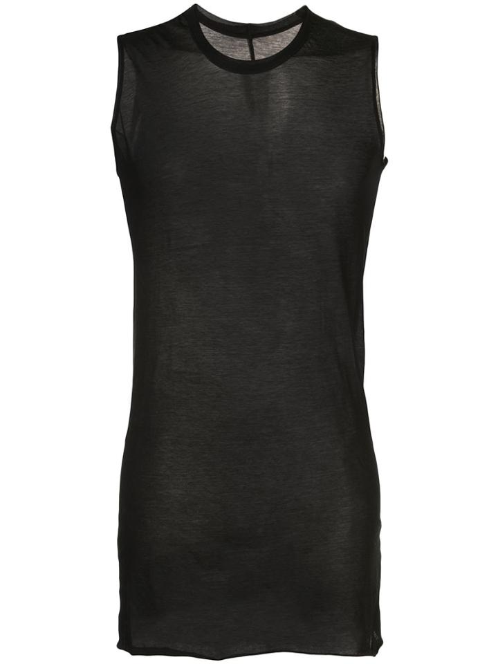 Rick Owens Sheer Fitted Tank Top - Black