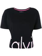 Calvin Klein Jeans - Cropped Logo T-shirt - Women - Cotton - S, Black, Cotton