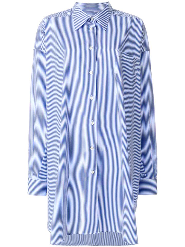 Maison Margiela Oversized Striped Shirt Dress - White