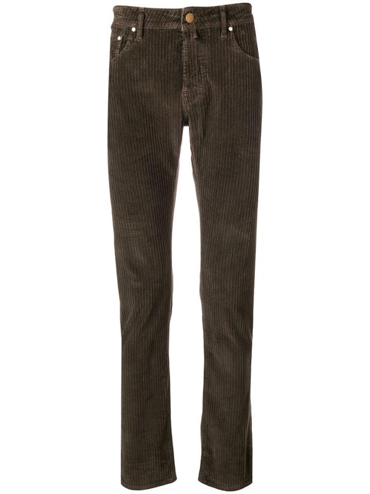 Jacob Cohen Five Pocket Corduroy Trousers - Brown