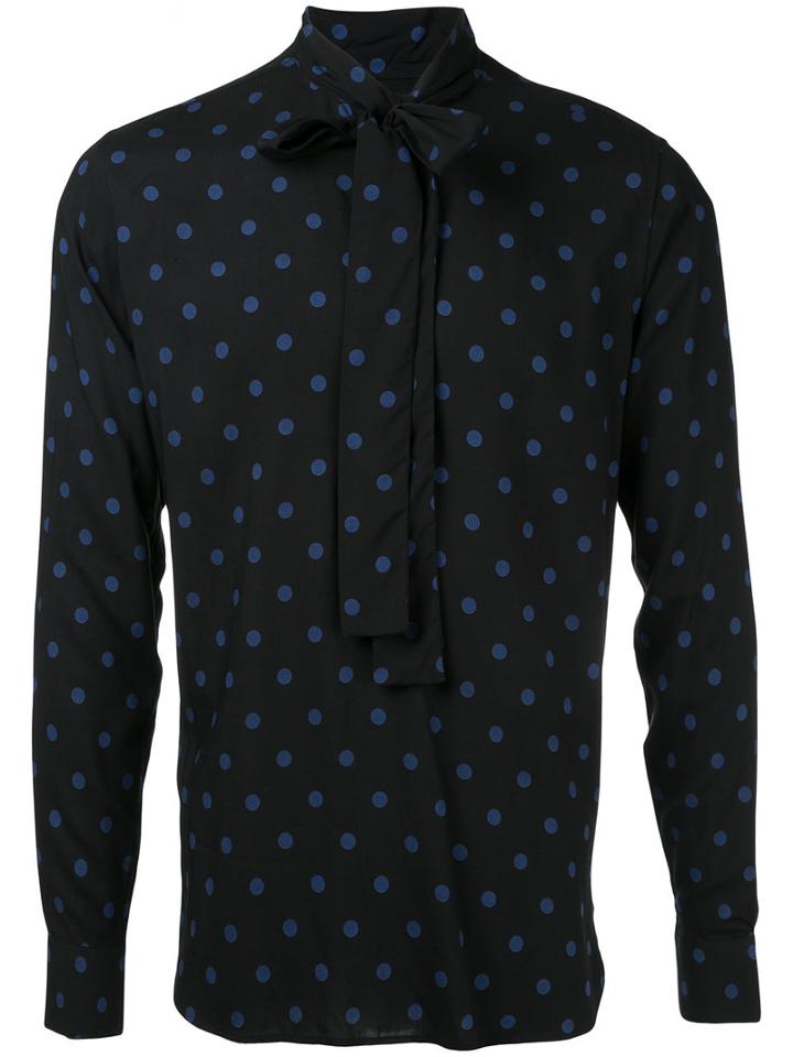 Saint Laurent - Dot Print Shirt - Men - Viscose - 39, Black, Viscose