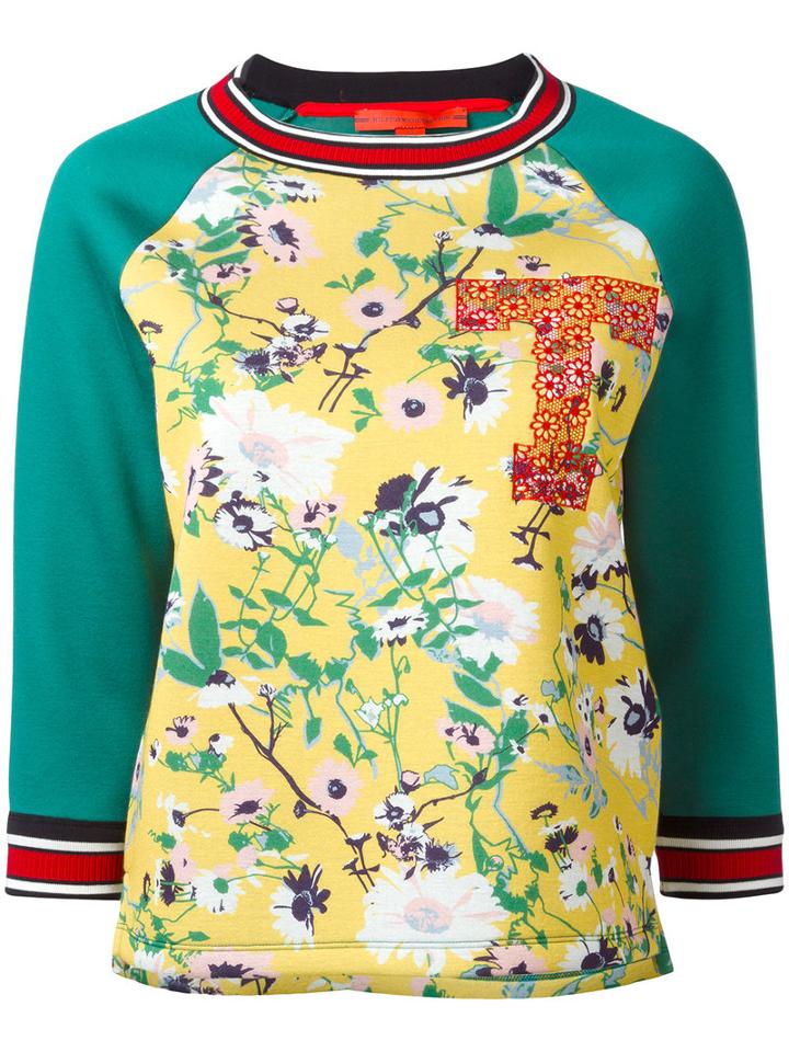 Hilfiger Collection - Floral Sweatshirt - Women - Modal - L, Green, Modal