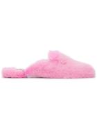 Natasha Zinko Pink Fur Flat Mules - Pink & Purple
