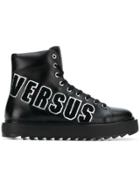 Versus Military Logo Boots - Black