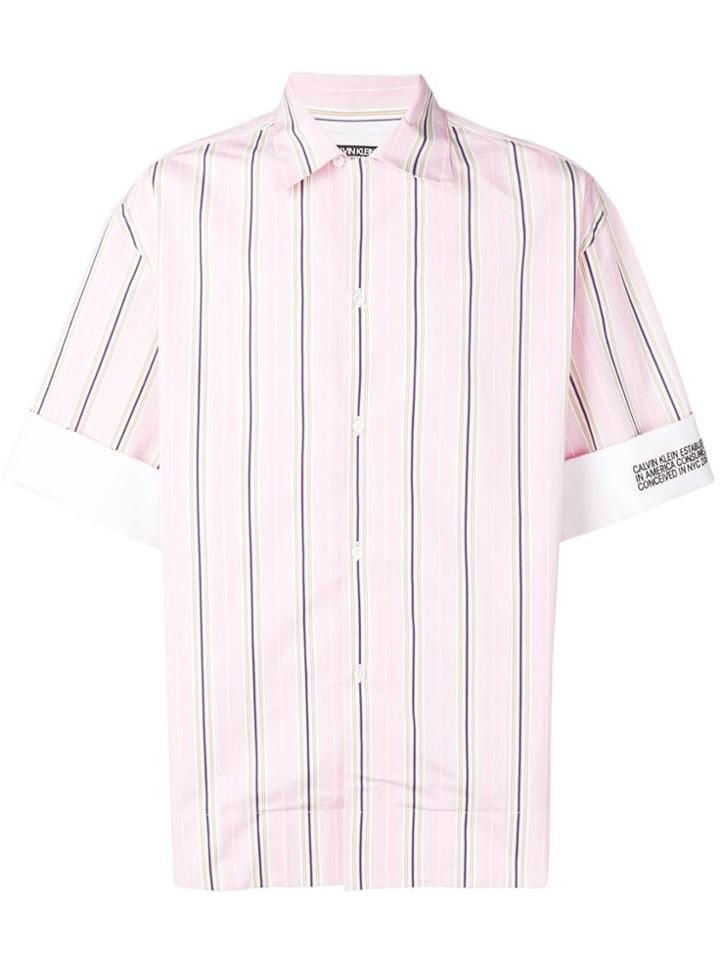 Calvin Klein 205w39nyc Striped Short-sleeved Shirt - Pink