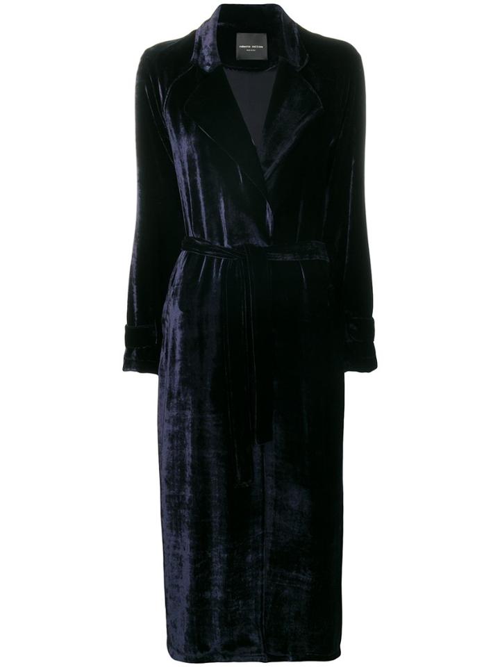 Roberto Collina Belted Coat - Blue