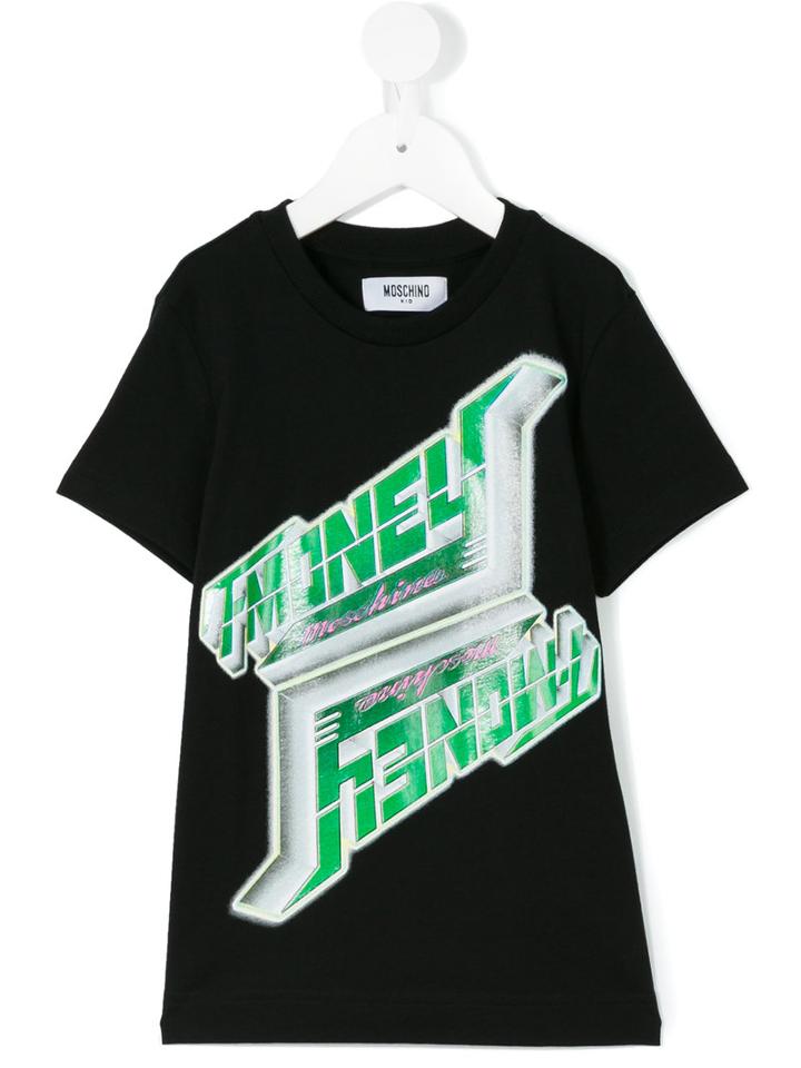 Moschino Kids - Printed Short Sleeve T-shirt - Kids - Cotton - 4 Yrs, Black