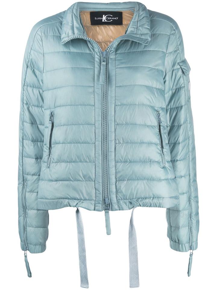 Luisa Cerano Zipped Puffer Jacket - Blue