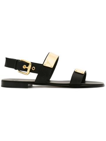 Giuseppe Zanotti Design Zak Metal Plate Sandals - Black