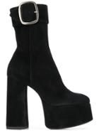 Saint Laurent High Heel Platform Boots - Black