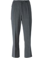 John Galliano Vintage Cropped Pinstripe Trousers - Grey