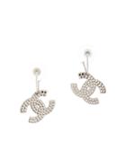 Chanel Pre-owned Swinging Cc Hoop Earrings - Silver