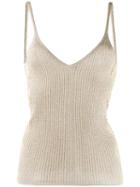 Liu Jo V-neck Knit Top - Gold