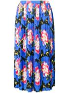 Kenzo Indonesia Flower Pleated Skirt - Blue