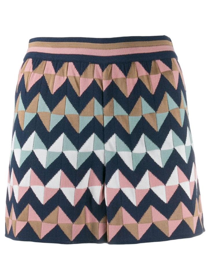 M Missoni Geometric Print Shorts - Blue