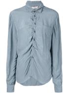 Marni - Long Sleeve Draped Shirt - Women - Viscose - 40, Grey, Viscose