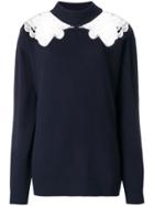 Chloé Embroidered Shoulder Patch Sweater - Blue