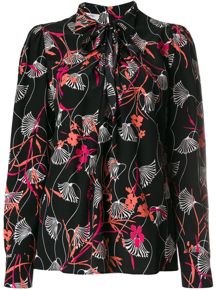 Valentino Floral Blouse - Black