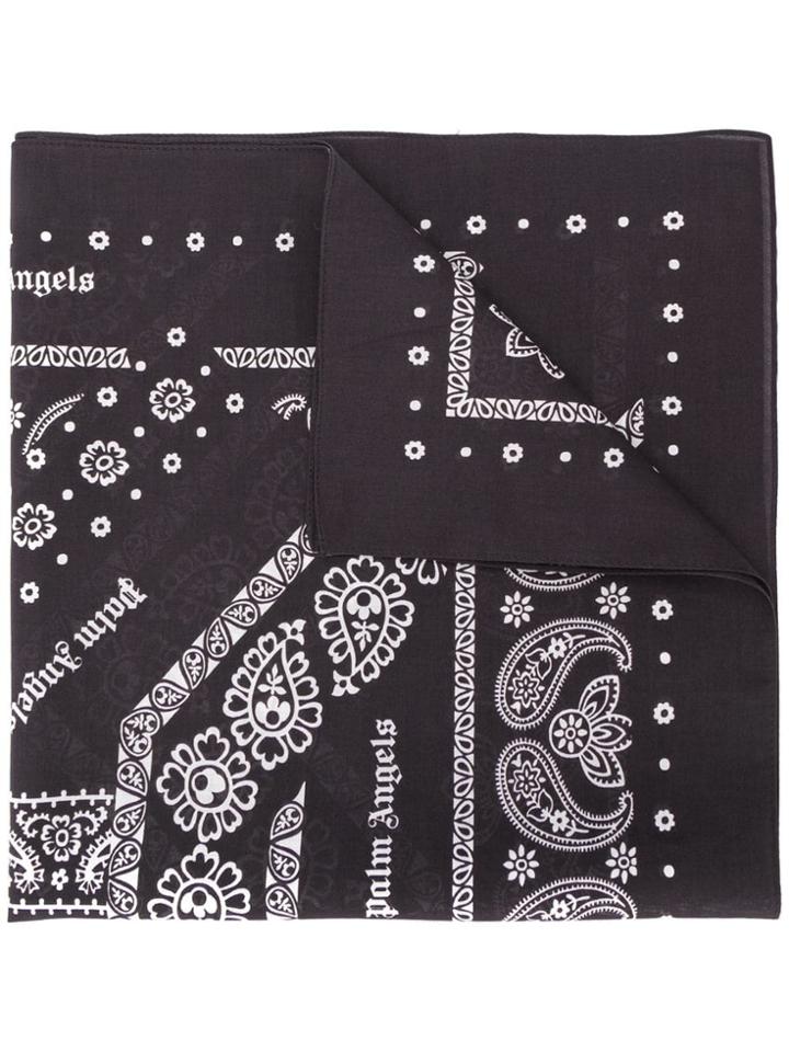 Palm Angels Logo Paisley Neck Scarf - Black