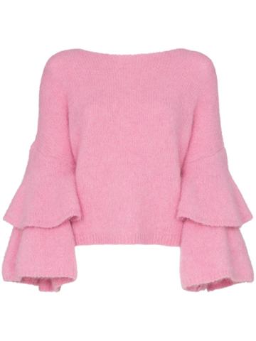 By Timo Knitted Flamenco Sleeve Jumper - Pink