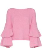 By Timo Knitted Flamenco Sleeve Jumper - Pink