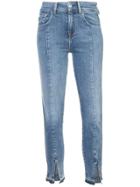 7 For All Mankind Faded Jeans With Ankle Slits - Blue