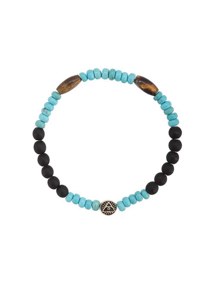 Luis Morais Large Round All Seeing Eye Bracelet - Blue