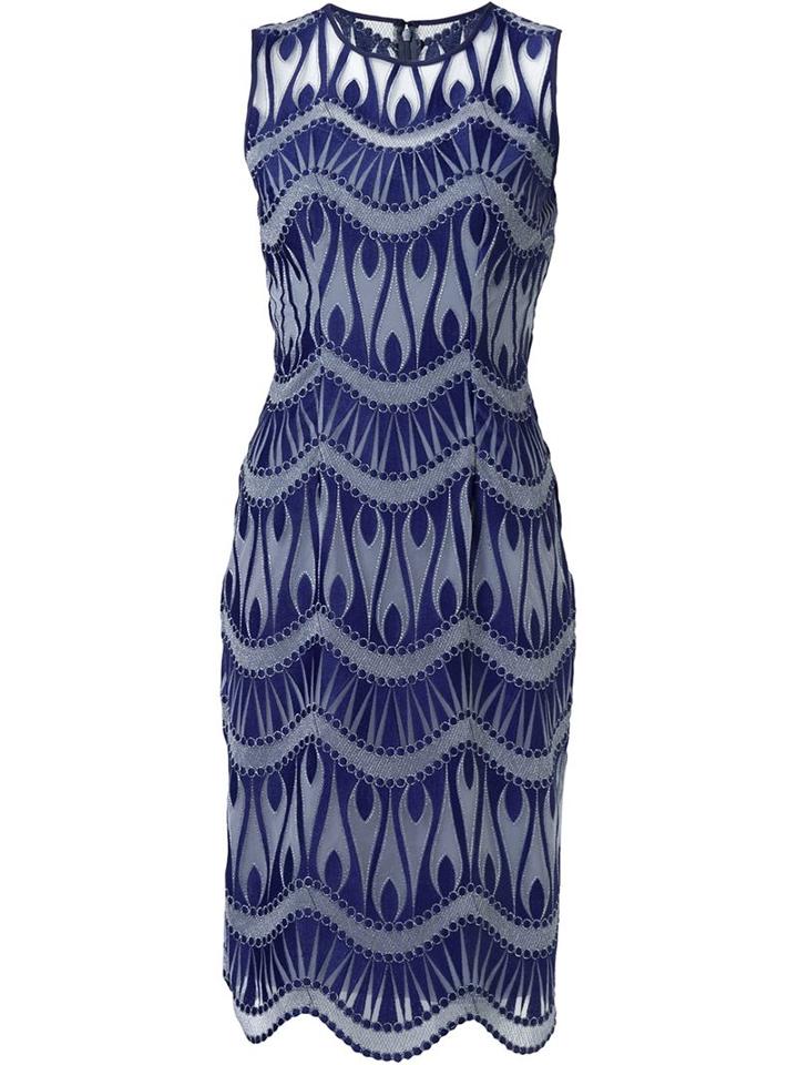 Nicole Miller Fitted Jacquard Dress