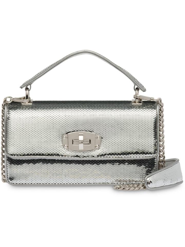 Miu Miu Miu Cleo Sequin Shoulder Bag - Silver
