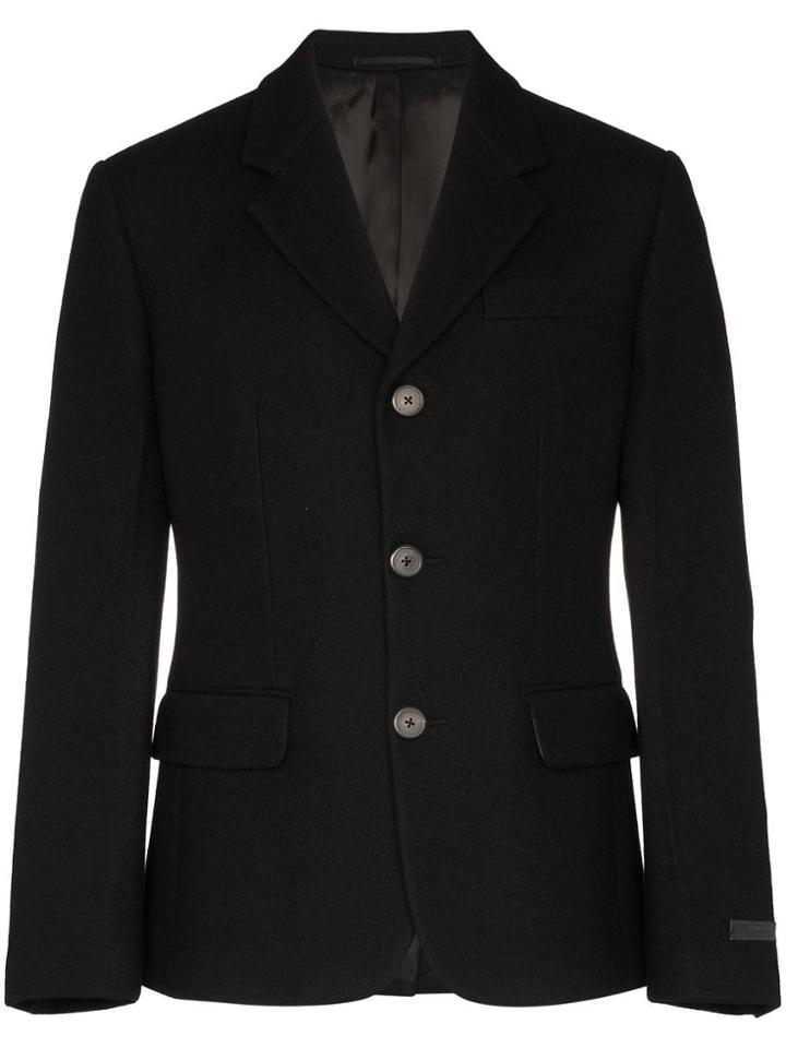 Prada Notched Lapel Blazer - Black