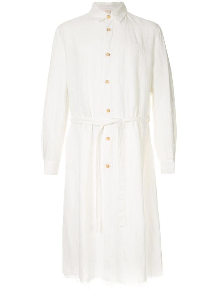 Forme D'expression Long Oversized Shirtjuxtaposed Shirt Coat - White