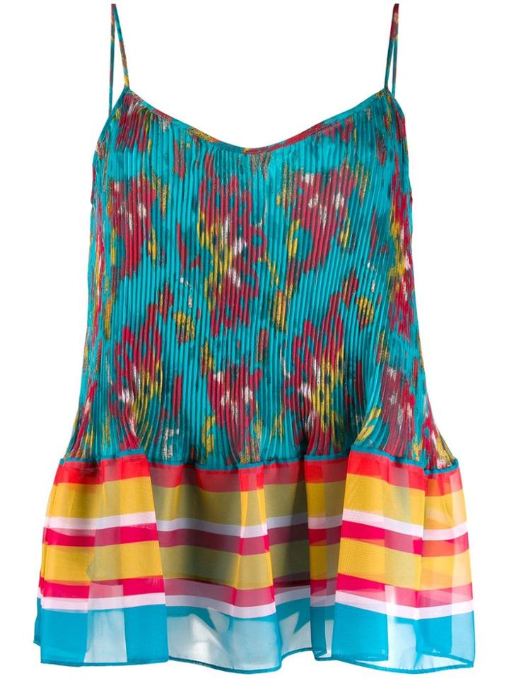 Twin-set Printed Peplum Vest - Blue