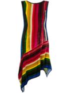 Milly Asymmetric Striped Dress - Multicolour