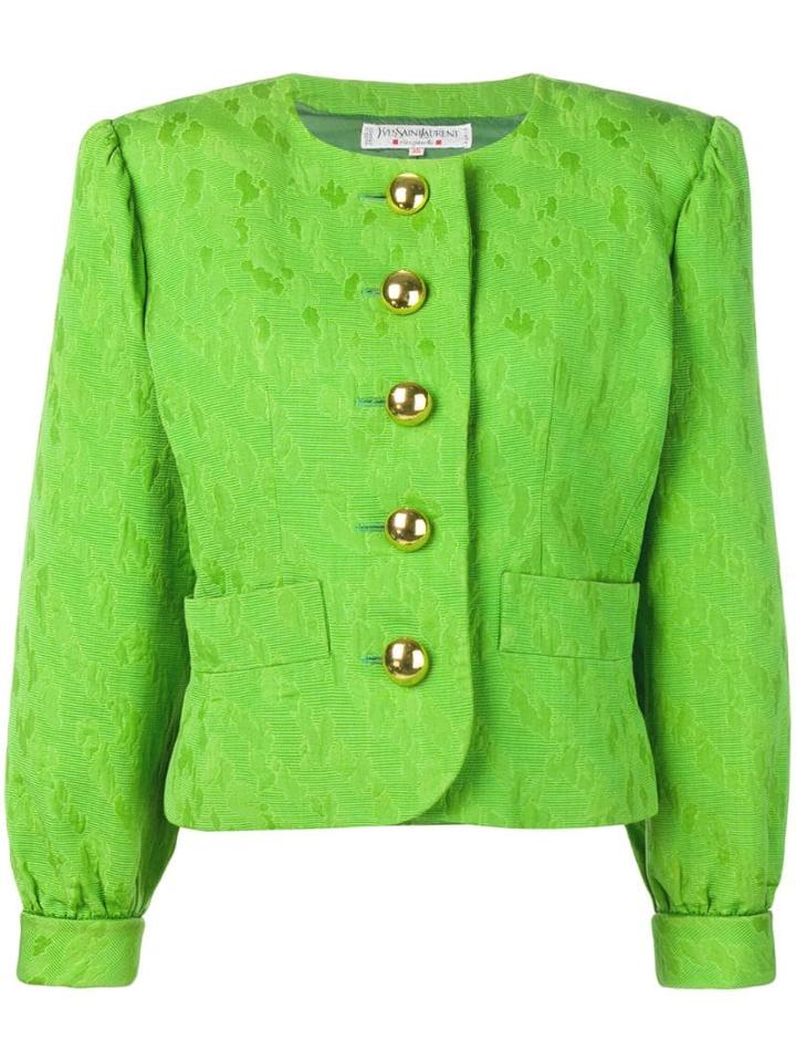 Yves Saint Laurent Pre-owned Embroidered Boxy-fit Jacket - Green