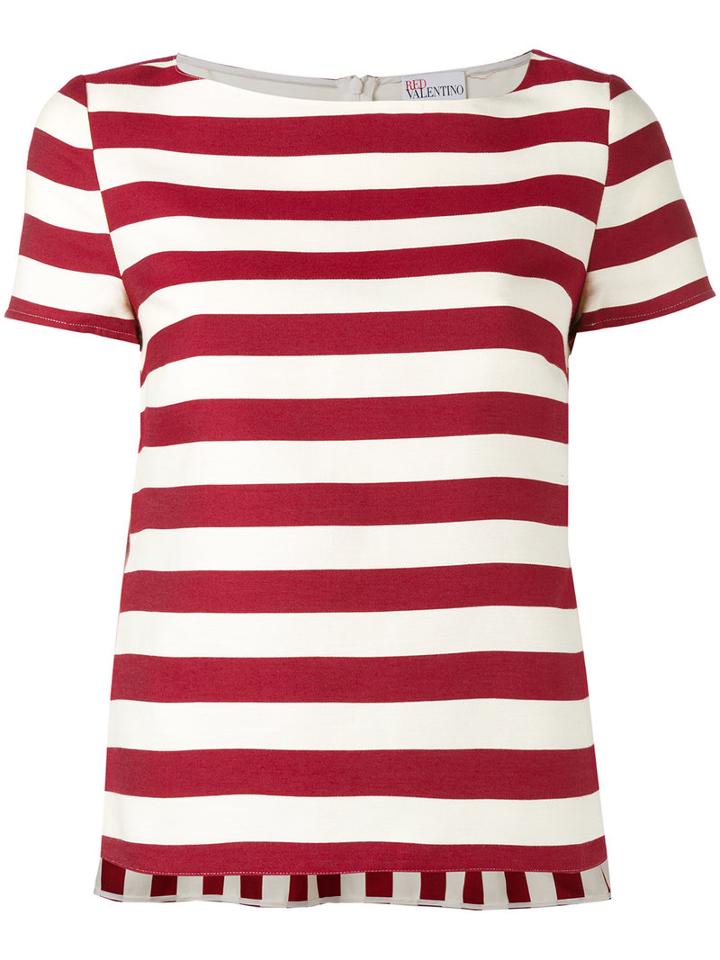 Red Valentino - Striped Top - Women - Silk/cotton - 44, Silk/cotton